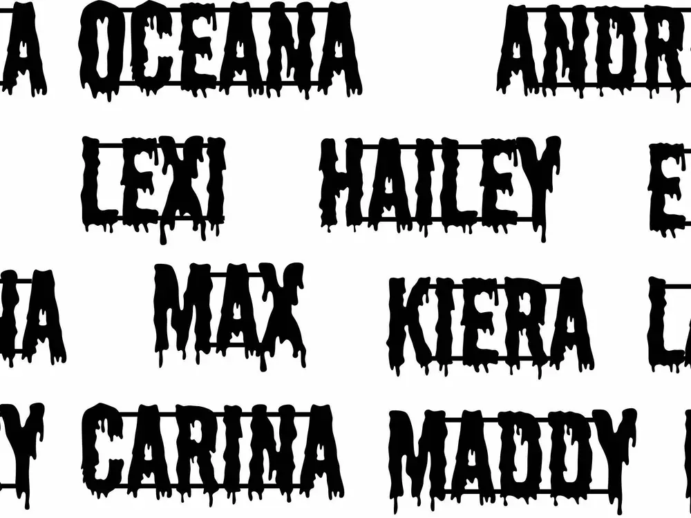 Random styled Names created for a Halloween Party