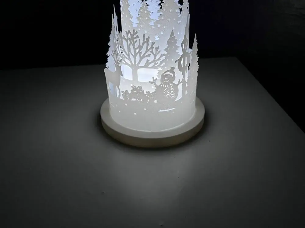 Deer and Snowman Round Lantern
