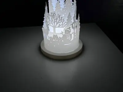 Deer and Snowman Round Lantern