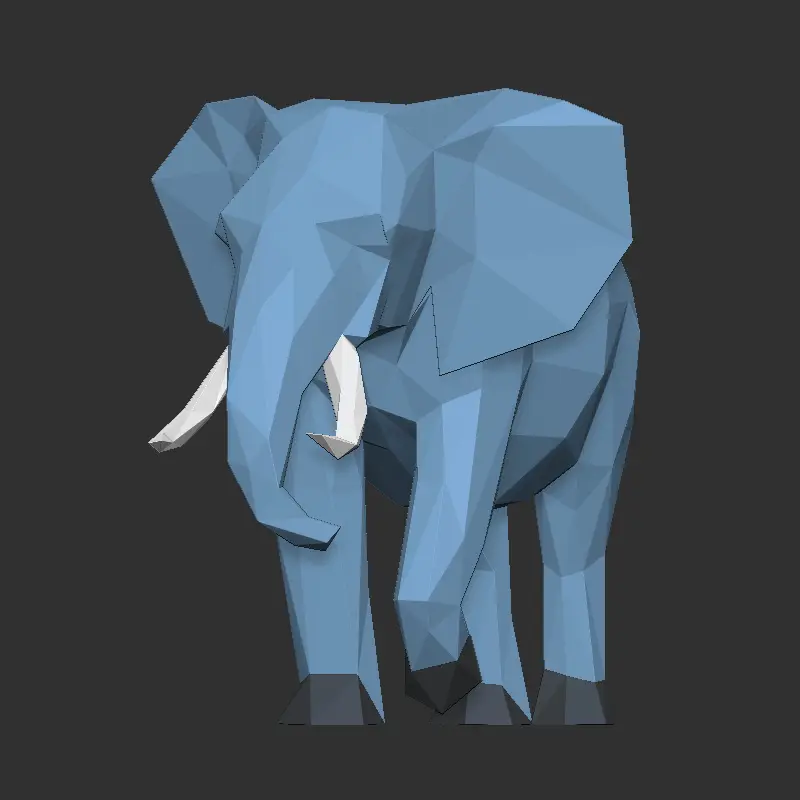 Low Poly Elephant  - multicolour