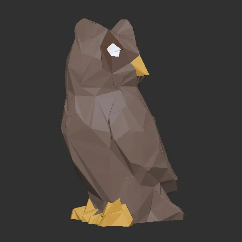 Low Poly Owl - multicolour