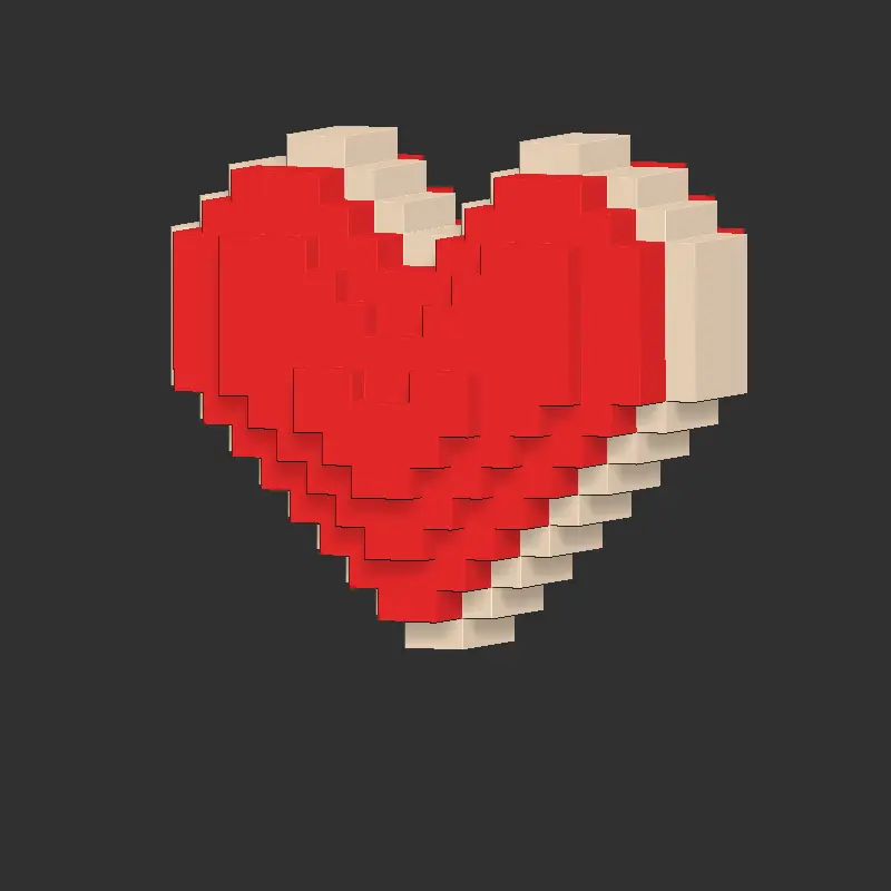 Blocky Heart - Multicolour