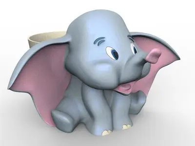Endearing Blue Elephant Planter - Multicolour