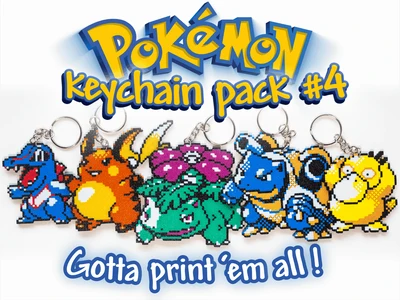 Pokemon Keychain Pack #4 - Raichu, Venusaur, Blastoise, Psyduck, and Totodile
