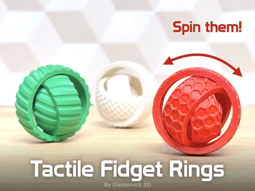 Tactile Fidget Rings (spinning fun toy)