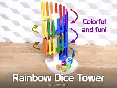 Rainbow Dice Tower (no AMS/MMU needed)