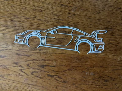 Porsche 911 GT3 RS Silhouette wall art