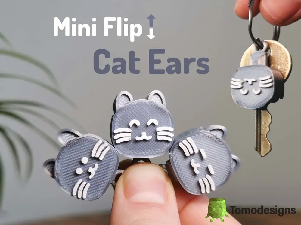 Mini Flip Cat Ears Keychain