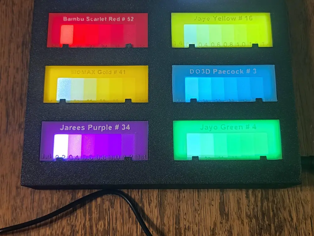 Translucent color test strip and Lightbox box