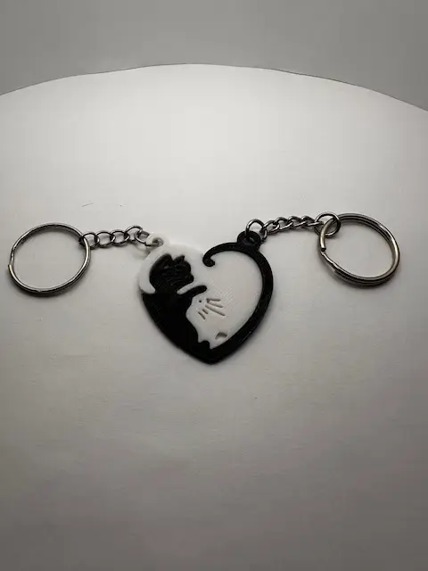 Kitty Heart Interlocking Keychain/necklace