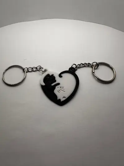 Kitty Heart Interlocking Keychain/necklace