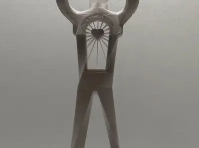 "Worlds Best Dad" Trophy w/ Suspended Heart insert