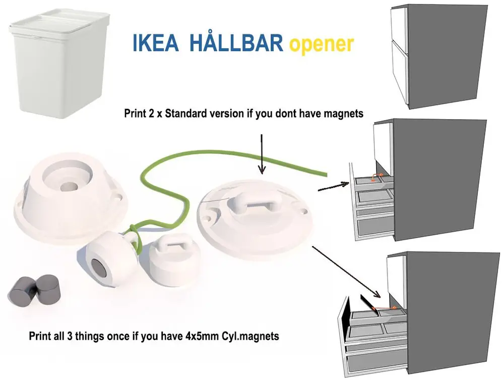 Simple IKEA Trash can opener (removable)