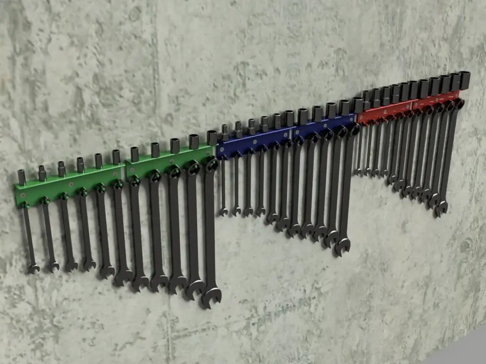 Wall Hanging Socket and Wrench Holders