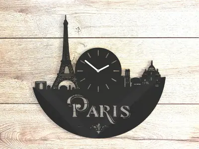 Paris clock frame vinyl