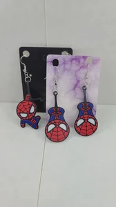 3 Spiderman Earrings/ Keychains