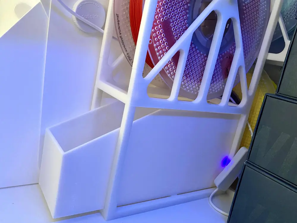Garbage Bin Compartment for Stackable Spool Holder
