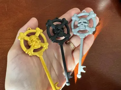 Skeleton Key with Skull and Crossbones for Dungeon or Pirate Treasure Cosplay