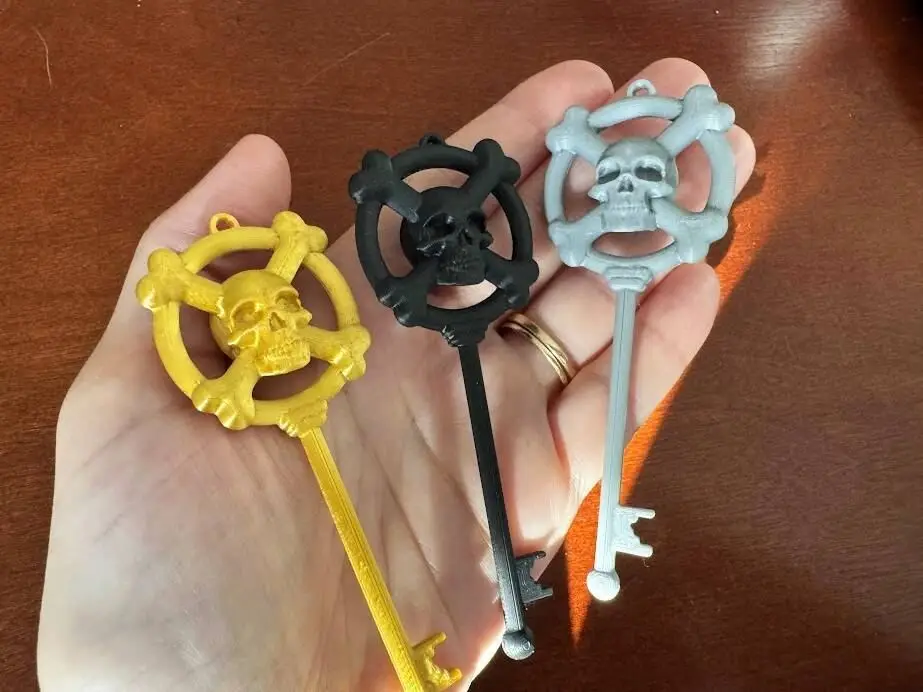 Skeleton Key with Skull and Crossbones for Dungeon or Pirate Treasure Cosplay