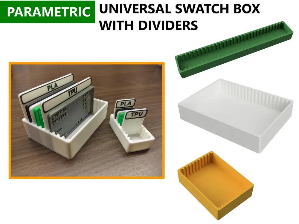 Universal Swatches/Samples Box With Dividers
