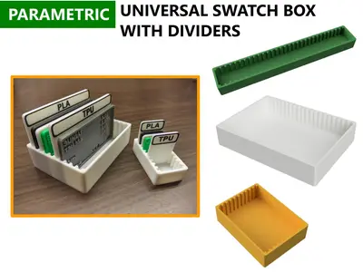 Universal Swatches/Samples Box With Dividers