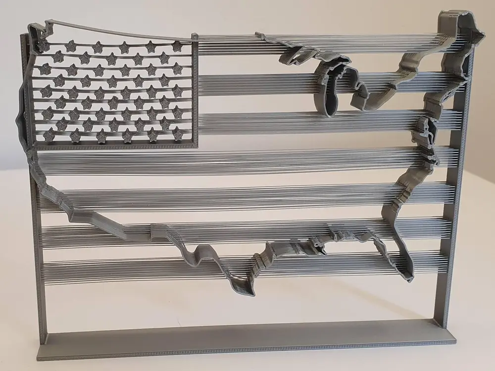 USA Flag in Map - String Art