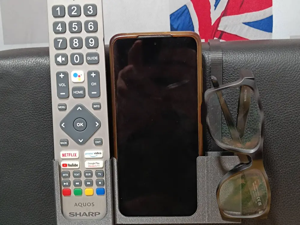 Combined Handy, Remote and Glasses Holder