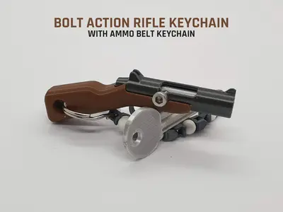 Bolt Action Rifle Keychain