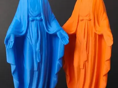 Holy Virgin Mary 3d scan of real statue reworked and poped in colors