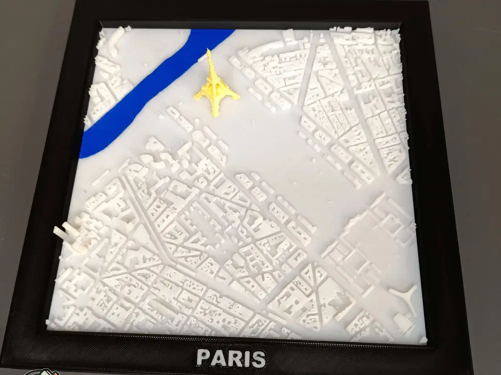Paris Landmarks 3D City Map