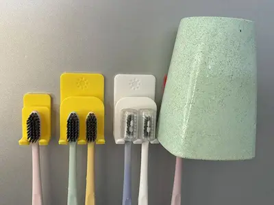 Multi functional toothbrush holder