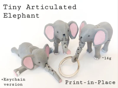 Tiny Articulated Elephant (Print-in-Place)