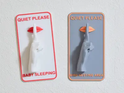 3D Sign: QUIET PLEASE