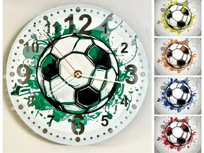 Wall Clock / Wanduhr Soccer Football Fußball Hueforge