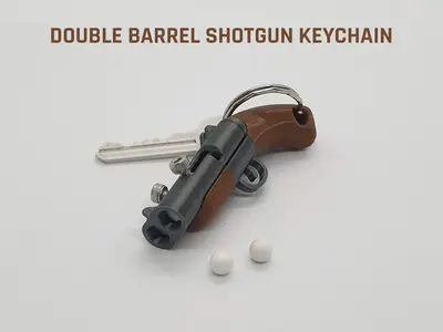 Double Barrel Shotgun Keychain