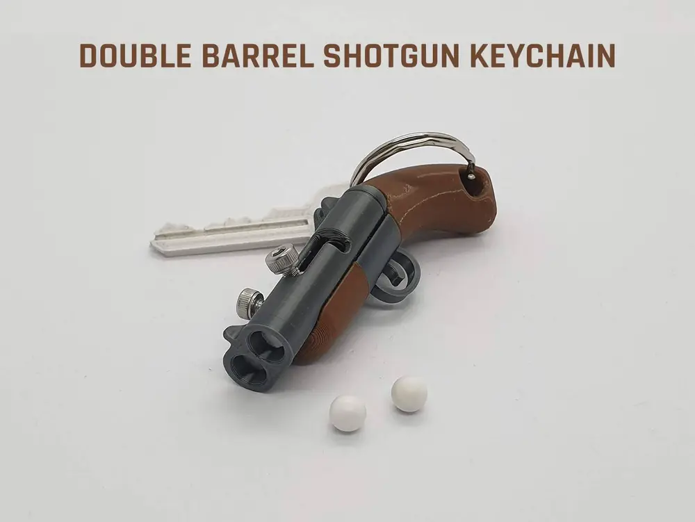 Double Barrel Shotgun Keychain