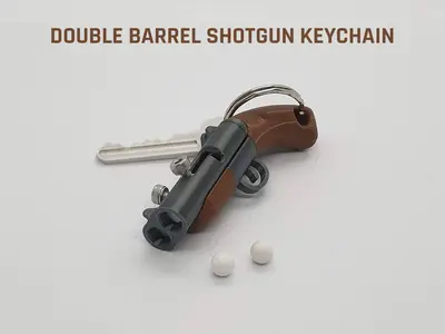 Double Barrel Shotgun Keychain
