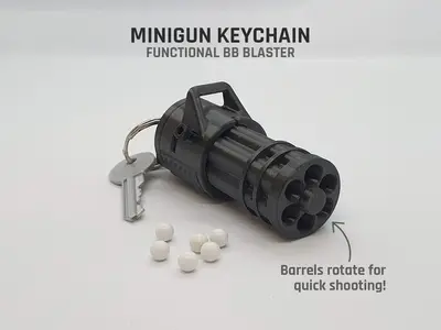 Minigun Keychain — Functional Blaster