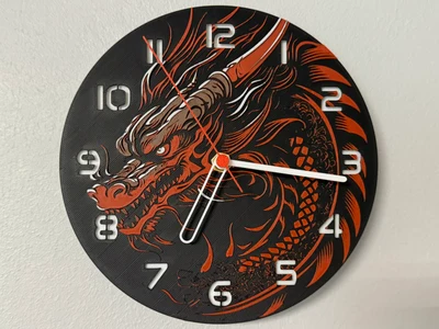 Wall Clock / Wanduhr Red Dragon Hueforge
