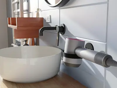 Hairdryer wall holder