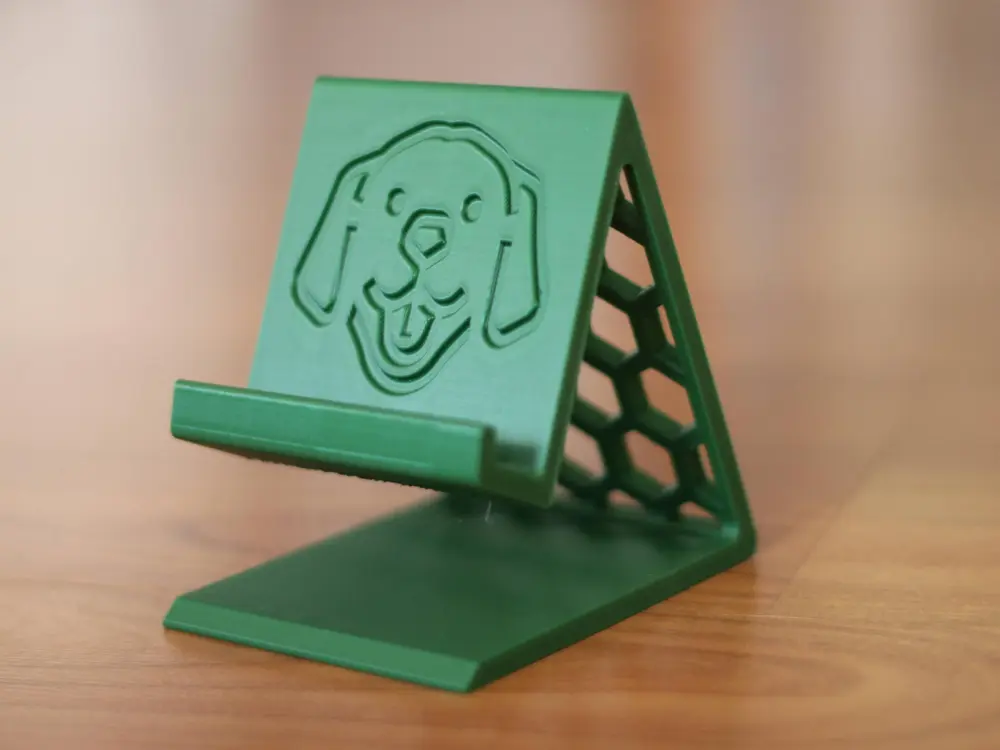Phone stand with dog
