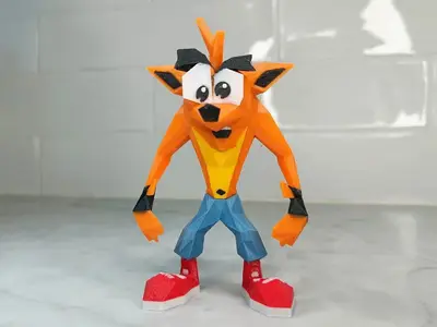 Low poly retro Crash figure