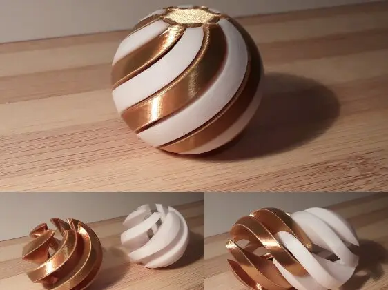 Fidget spiral puzzle sphere
