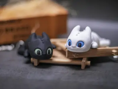 Flexi Toothless and Light Fury