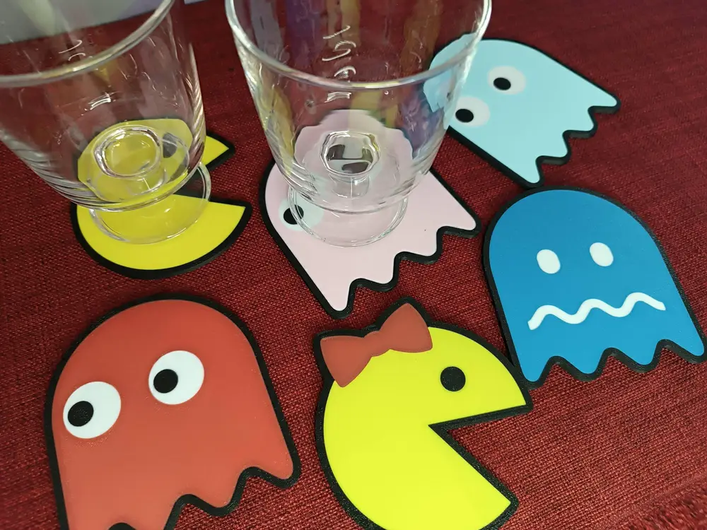 COASTER PACMAN SET (6PC) DIFFERENT COLORS