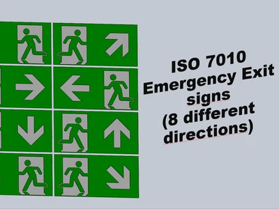 ISO 7010 - Emergency Exit Signs with Directions