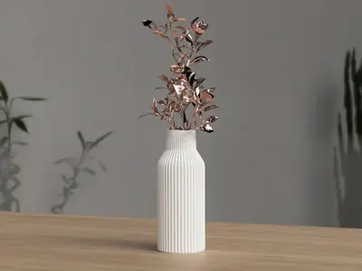 Ribbed Vase