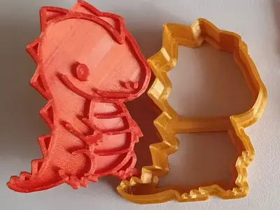 Cute Dino Cookie Cutter and Stamp