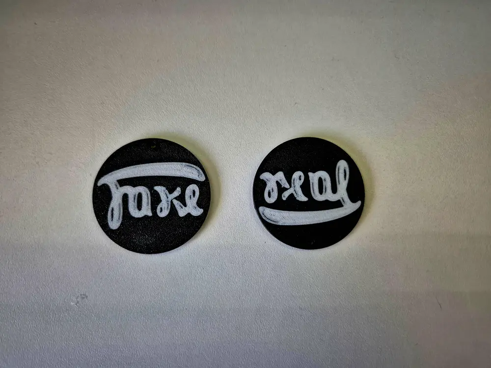 Fake/Real upside down keychain