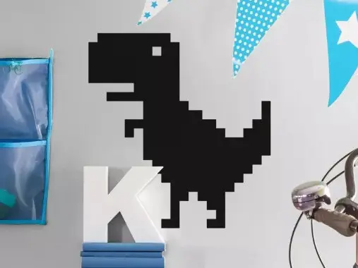 2D wall art pixel T-rex